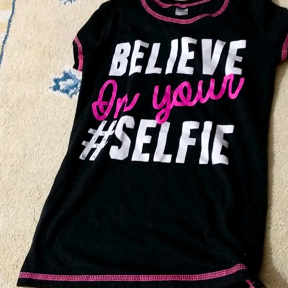 BIYS violet and white t-shirt